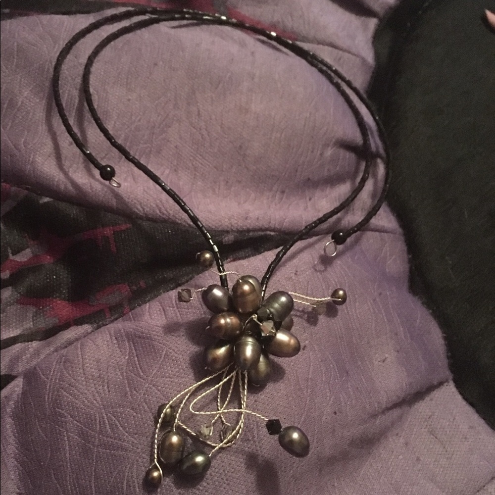 Iridescent Twilight Bloom Artisan Pearl Choker!